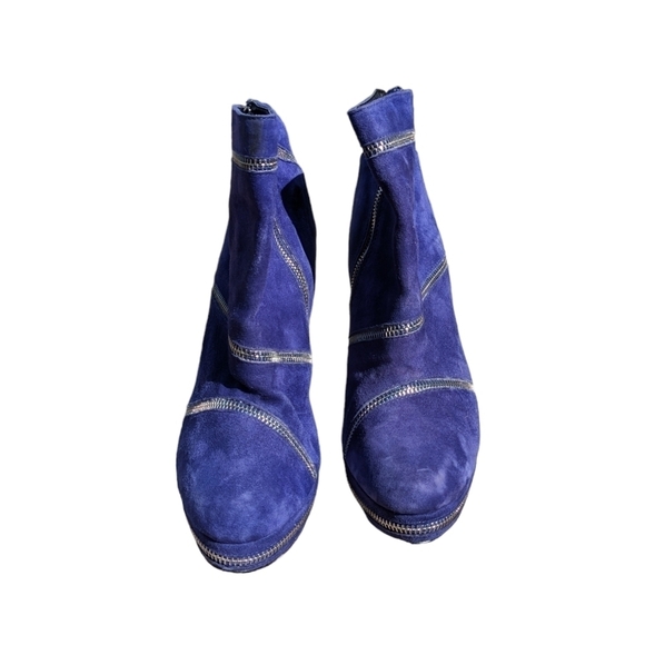 Collin Stuart Leather Zipper Platform Stilletto Heal Boots - Picture 2 of 8